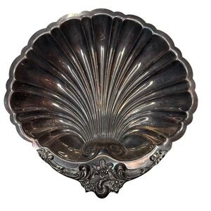 Lunt Silverplate Large Shell Bowl V-21 Eloquence 10.5" Vintage Serving Dish